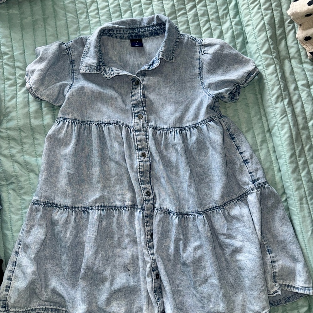 Gap kids size SMALL denim button up dress